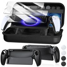 PS Portal 8-in-1 Protective Accessories Kit Carrying Case Soft Silicone Cover 4 Thumb Grips 2 HD Tempered Glass Screen Protector