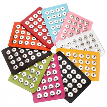 Hot Snap Button Jewelry Black Genuine Leather 18MM &12MM Snap Button Display For 24pcs & 30pcs DIY Jewelry Soft Displays Holder