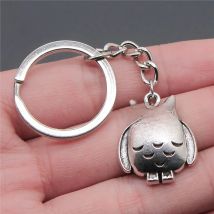 Souvenirs Gift Men Keychain 2 Colors 21x25mm Owl Pendant Keyring