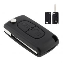 2 Button Black Car Replacement Flip Folding Car Remote Key Case No Chip With Uncut Blade Fit for Peugeot 207 307 308 407 Car