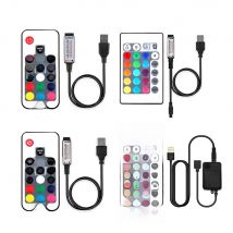USB LED Strip Lights RGB USB IR RF Remote Controller 5V 12V 24V RGBW LED Strip Light 3 17 20 24 Key Remote Wireless