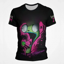 Cartoon Anime invader Zim T Shirt Men Summer Short Sleeve Cool 3D Print T-shirt Funny Dib Membrane Tops Tee Clothes