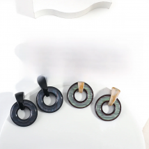 AENSOA Trendy Transparent Acrylic Round Drop Earrings for Women Black Green Grey Geometric Circle Resin Dangle Earrings Jewelry