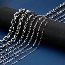 Stainless Steel Chains Necklaces Cuban O Chain for Men Women Hip Hop Punk DIYJewelry1.5MM 2MM 3MM 4MM 5MM 6MM Wholesale