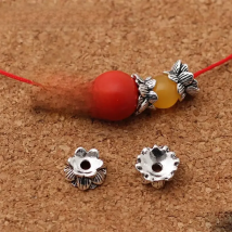 10pcs Vintage Lotus Base Bottom Double-sided Spacer Beads Cap DIY Making Bracelet Necklace jewelry Supplies Accessories Finding