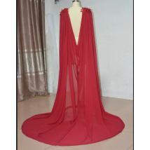 Black Chiffon Detachable Wedding Cloak or Bridal Cape wedding accessories custom