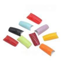 Kimcci 500pcs Candy Color French False Nail Tips Artificial Fake Nails Art Acrylic Manicure Tools Makeup Beautiful Black Pink