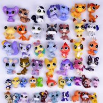 5/15pcs rare little pet shop  toy standing short hair cat figure original LPS kitten husky puppy dog littlest animal collection
