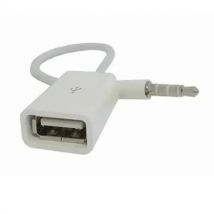 Car MP3 3.5mm Male AUX Audio Plug Jack to USB 2.0 Female Converter Cable Cord Connect U Disk Vehicle