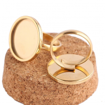 reidgaller 5pcs fit 20mm round cabochon ring base blanks stainless steel adjustable bezel rings setting for jewelry making