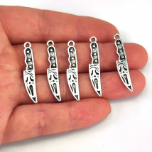 5pcs new Ancient Silver color Knife Skull pendant charm  for DIY women Accessories