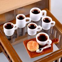 1:12 Dollhouse Miniature Accessories Resin Coffee Drink Cup Model Simulation Water Cup Toy Doll House Decoration