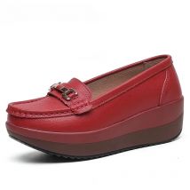 TIMETANG  Women's Pumps Platform Loafers Genuine Leather Moccasins Shoes Woman Spring/Summer Female Slip On Casual Wedges Shoes