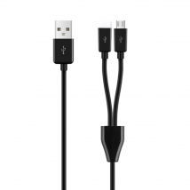 2 Port Micro USB to USB Y Splitter Charging Cable Dual Micro USB Multifuntion For Smartphone Tablet 0.2M 1M 2M 3M