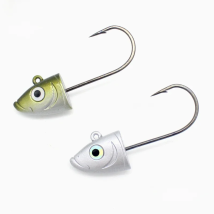 Fishing Lures with Jig Head 1/0 Hooks 12g 2pcs/pk for Soft Vinyl Weight 3/7 oz with Laser EYES Inshore JIG HEAD Hook