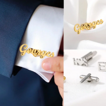 Personalized Customization 1pair Men Fashion Cufflinks Wedding Date Cufflink Shirt Cuff Button Clip Gentleman Shirt Wedding Gift