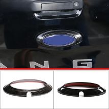 Car Tailgate Rear Badge Ring Emblem Body Decoration Trim Cover For Ford Ranger Wildtrak 2015-2022 Accessories Carbon Fiber/Black