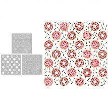 MangoCraft 3PCs Sweety Pancake Cookies Plastic Stencil For Decor DIY Scrapbooking Supplies Background Stencils For Paper Cards