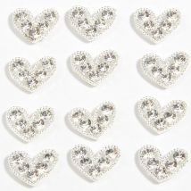 10Pcs 1.5cm 0.59" Silver Flower Rhinestone Buttons For Wedding Decoration Crafts Flatback Scrapbooking Embellishments Beads