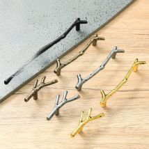 KAK Fashion Tree Branch Furniture Handle 96mm 128mm Black Silver Bronze Kitchen Cabinet Handles Drawer Knobs Door Pulls Hardware
