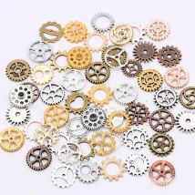 SWEET BELL 100PCS 10 Color 8-12mm MINI Size Mix Alloy Mechanical Steampunk Cogs Gears Accessories For DIY Bracelet Jewelry