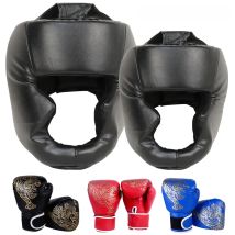 Adults/child MMA Safety Boxing Gloves Helmet Head Gear Protectors PU Leather Gloves Kids Boxing Training Kickboxing Boxer Target