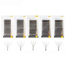 NAGARAKU Brown Dark Brown 3D/4D/5D W Shape Hand Waved Premade Fans Eyelash Extensions Full Lashes Natural Soft Light Matte Dense