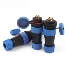 SP21 IP68 Waterproof Plug Socket Flange/Butt/Nut Type Male&Female Wire Connector For 8-12mm Cable Electrical Panel Mount DIY GO