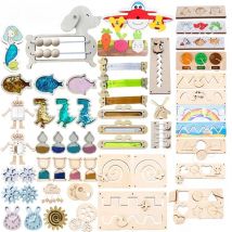 Busy Board Diy Material Accessories Montessori Teaching Aids Baby Early Education Learning Skill Toy Part Wooden Board Games