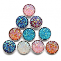 10pcs/lot Mixed 18mm Flower Resin Snap Button Press Buttons Snaps Charms Fit Snap Bracelets DIY Jewelry ZD061