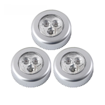 3Pcs/lot Bedroom Wardrobe Lighting Touch Control Night Light Wireless LED  Cabinet Lights Battery Powered Closet Light