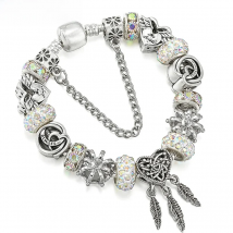 BAOPON Silver Plated Charm Bracelet For Women Men With MOM ALWAYS Beads Bracelet Bangles Jewelry Gift Wholesale Dropshipping