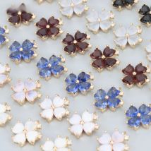 GUFEATHER MB90,jewelry accessories,18k gold plated,nickel free,copper,zircons,petal shape,jewelry making,diy pendants,6pcs/lot