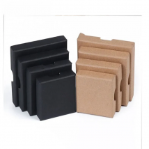 100pcs/Lot Black Kraft Paper Jewelry Box Paper Box Ring Earring Pendant Necklace Jewellery Organizer(Customizable LOGO)