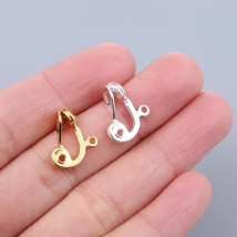2/10 Pcs,UNNAIER Clip On Earrings For Women，Earring Findings For Diy Jewelry Making Accessories Materials，Copper