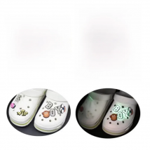 Hot 1pcs English Letter and Number PVC Shoe Charms DIY Luminous Shoe Accessories Fit Clogs buckle Decorations kids X-mas Gifts