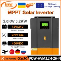 PowMr-inversor Solar híbrido de 3,2 kW, 24V a 230V, MPPT, 80A, salida, inversor híbrido fotovoltaico, controlador de carga Solar MPPT incorporado