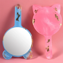Hand Hold Mirror Resin Mold Sweet Home Decoration Silicone Mold Large Make Up Mirror Mold DIY Resin Art Craft Supplies
