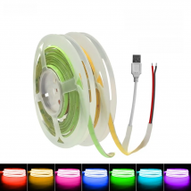 OCONA DC 5V Color USB COB LED Strip Lights for Computer PC Decor Cabinet 480LEDs Red White LED Tape Ribbon Battery Powered