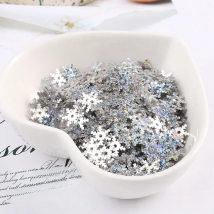 10g/Pack Diameter 8mm 10mm Snowflake Sequins With 1 Center Hole Christmas Decoration Material White Snow Sequin Sew Craft