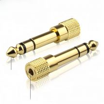 6.5mm to 3.5mm Jack Converter 3.5 to 6.35 Music Audio Adapter Male to Female Connector for Headphone Amplifier Plug and Play