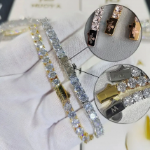 Free Custom Name Laser Marking Cubic Zirconia Tennis Chain Iced Out Bracelet Plated Bling Custom Made Jewellery Drop Shipping