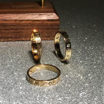 Ramos Fashion Zircon Roman Number Couple Ring Rose Gold Color Woman Gift Titanium Steel Jewelry Not Change Color Drop Shipping