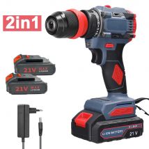 Wiertarko-wkrętarka udarowa elektryczna 21V 55Nm, wielofunkcyjna, akumulatorowa, narzędzia elektryczne do majsterkowania