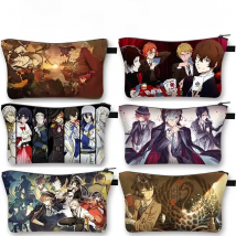 Anime Bungo Stray Dogs Cosmetic Bag Women Dazai Osamu Graphic Toiletry BagsPortable For Travel Girls Lipstick Bags Gift