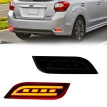 Red /Smoked Lens Red LED Bumper Reflectors Lights Rear Fog Lights Brake/Tail lights For Subaru Impreza WRX STi XV Crosstrek