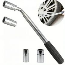 ​1pc Universal Double Ended Sockets Nut 17/19 21/23mm Set Chrome Extendable Car Wheel Brace Wrench Tyre Spanner  For Car Van Tru