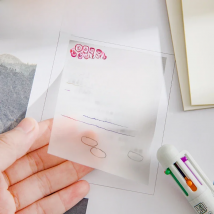 50 pcs Transparent Sticky Notes Clear Self-Sticky Waterproof Translucent Color Memo Pad for  Office School Study Supplies