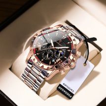 POEDAGAR Luxury Watch for Man Luminous Waterproof Chronograph Date Men Watch High Quality Stainless Steel Quartz Men's Watches