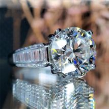 Luxury Female Ring Silver Color 4 Claws Inlaid Full Cubic Zircon Wedding Rings for Women Girlfriend Jewelry Anillos Mujer